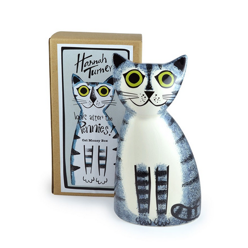 Hannah Turner Money Box Cat Grey Hannah Turner Money Box Cat Grey