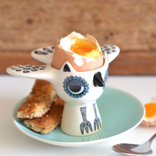 Hannah Turner Egg Cup Owl Blue Hannah Turner Egg Cup Owl Blue