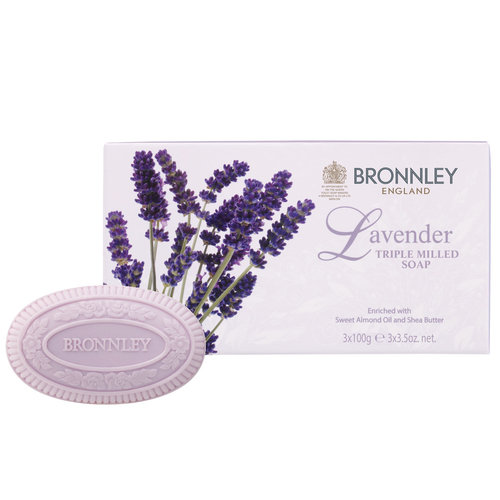 Bronnley Lavender Triple-Milled Soaps Set of 3 Bronnley Lavender Triple-Milled Soaps Set of 3
