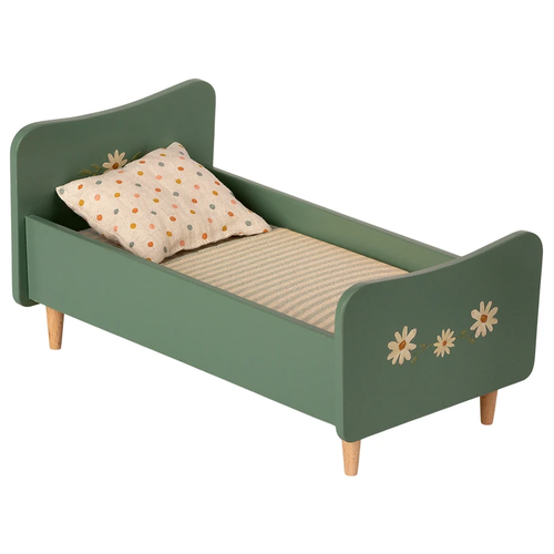 Maileg Mint Blue Mini Wooden Bed Maileg Mint Blue Mini Wooden Bed