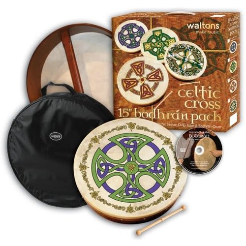 Walton's 15" Celtic Cross Bodhran Pack with DVD Walton's 15" Celtic Cross Bodhran Pack with DVD