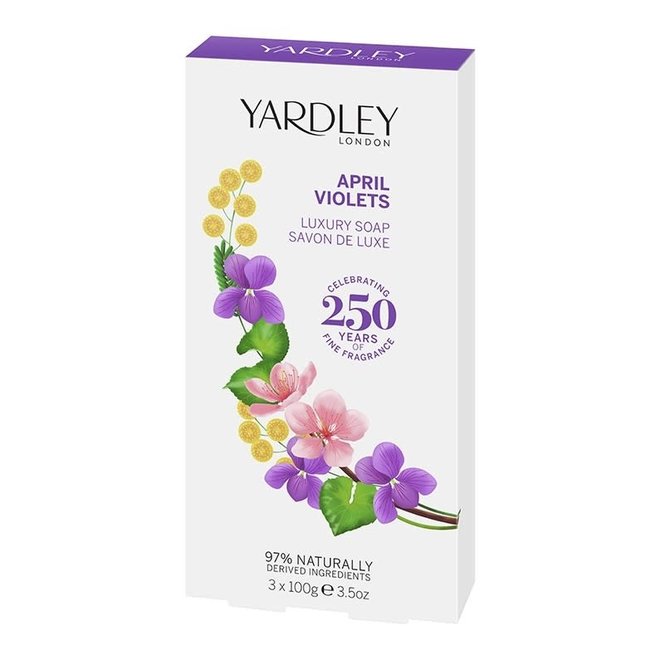 April Violets Luxury Soap, Box of 3