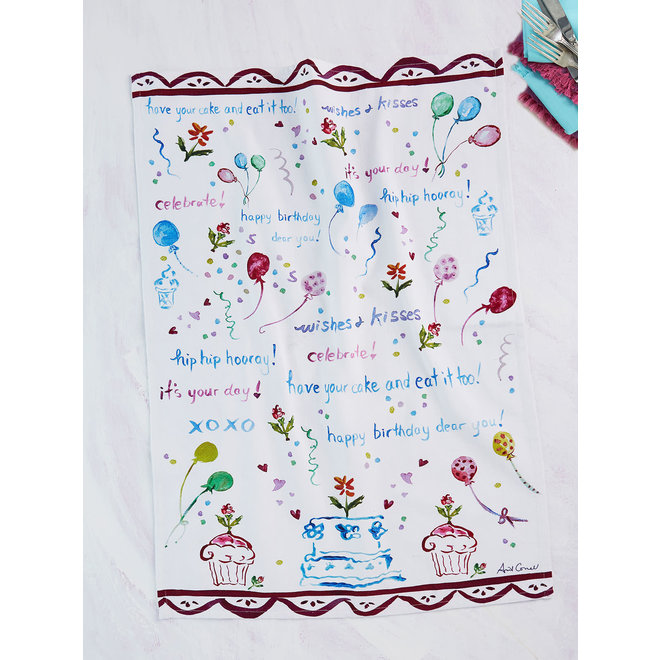 Happy Birthday Tea Towel