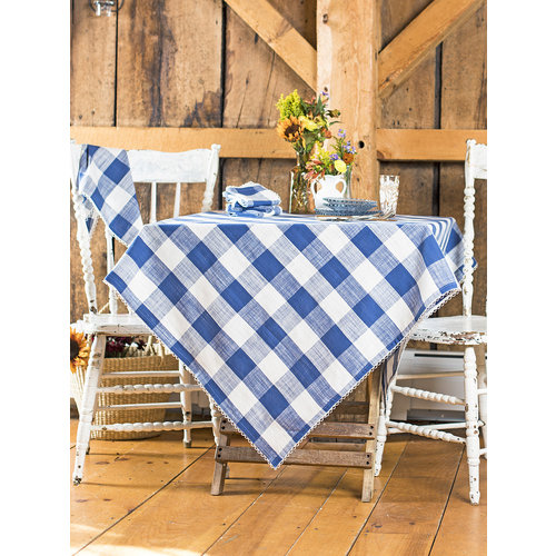 April Cornell Blue Cottage Check Square Tablecloth April Cornell Blue Cottage Check Square Tablecloth