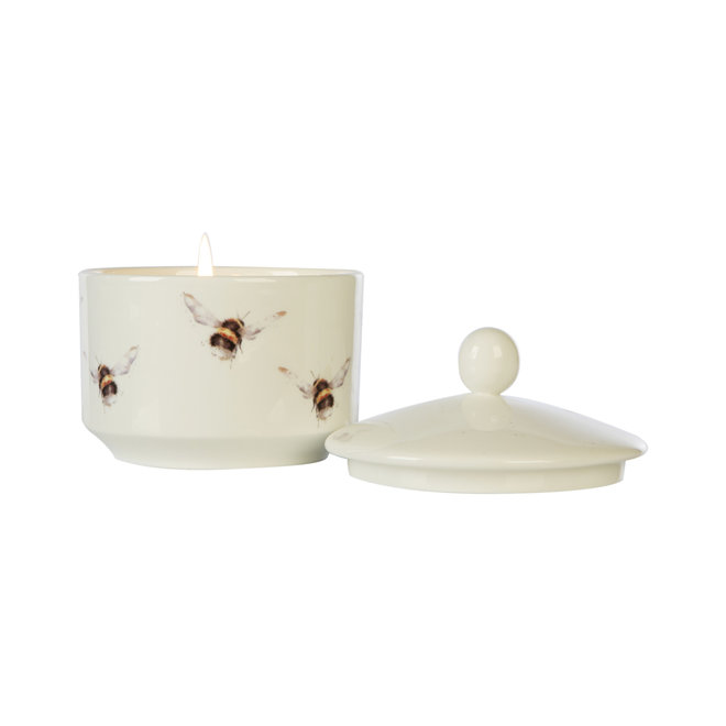 Hedgerow Collection: Hawthorn Blossom & Rosehip Ceramic Trinket Candle