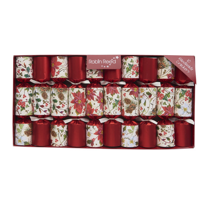 Poinsettia Bouquet Christmas Crackers (Set of 10)