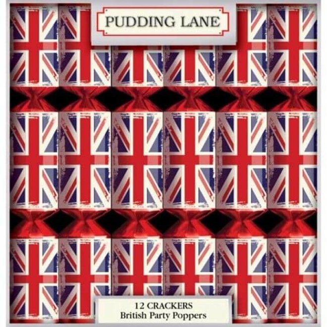 Retro Union Jack Christmas Crackers (Set of 12)