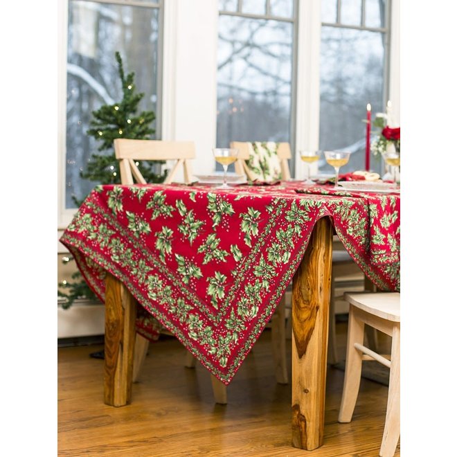 Holly Red Square Tablecloth