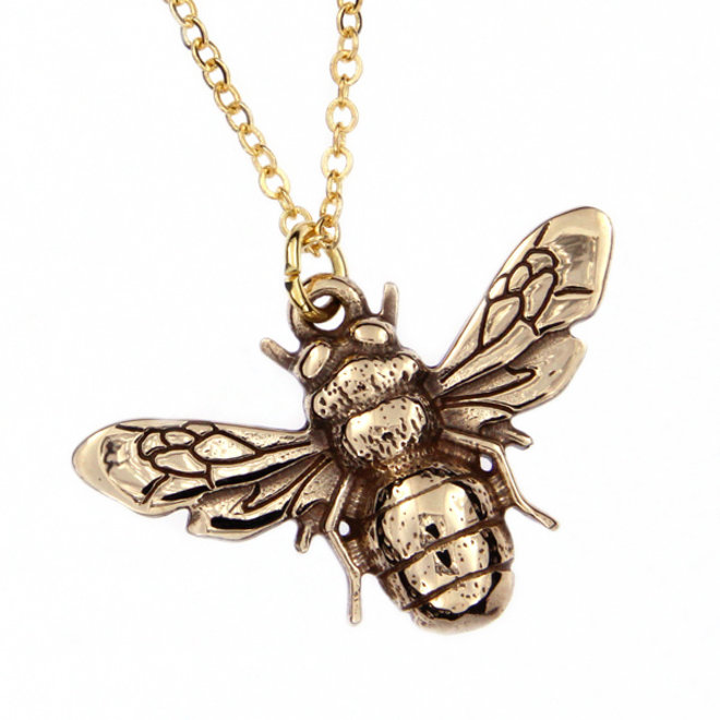 Bee Bronze Pendant Necklace
