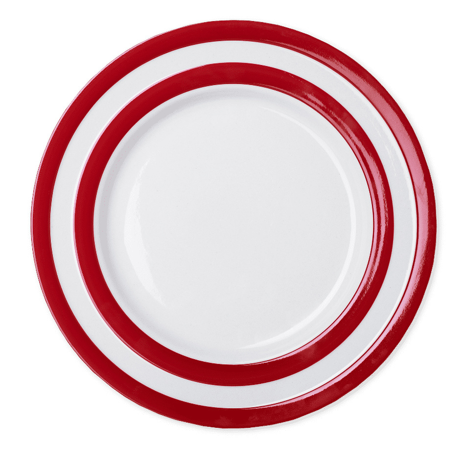 Red Cornishware Main Plate - British Isles