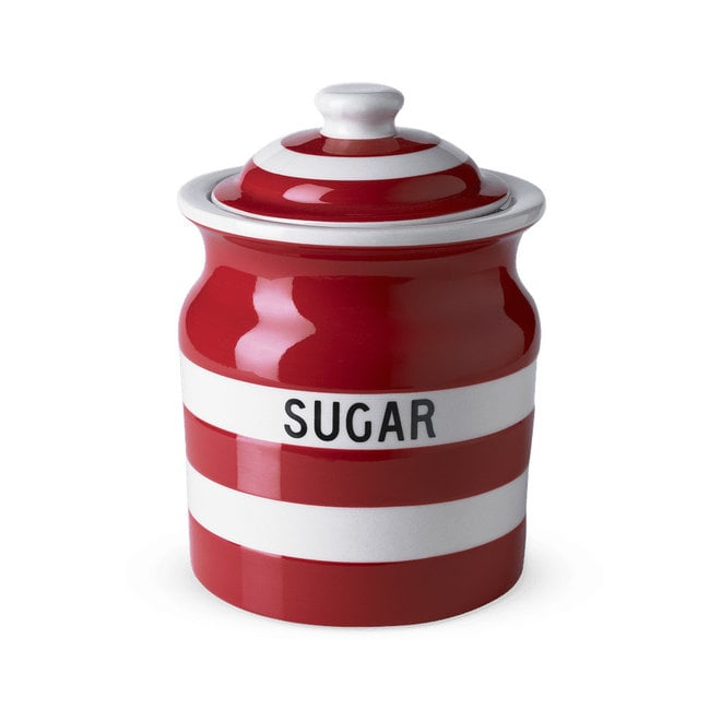 Red Cornishware Sugar Storage Jar