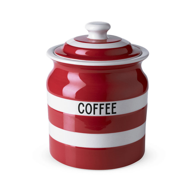 Red Cornishware Coffee Storage Jar