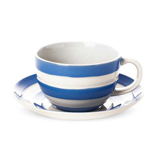 Blue Cornishware Breakfast Cup & Saucer