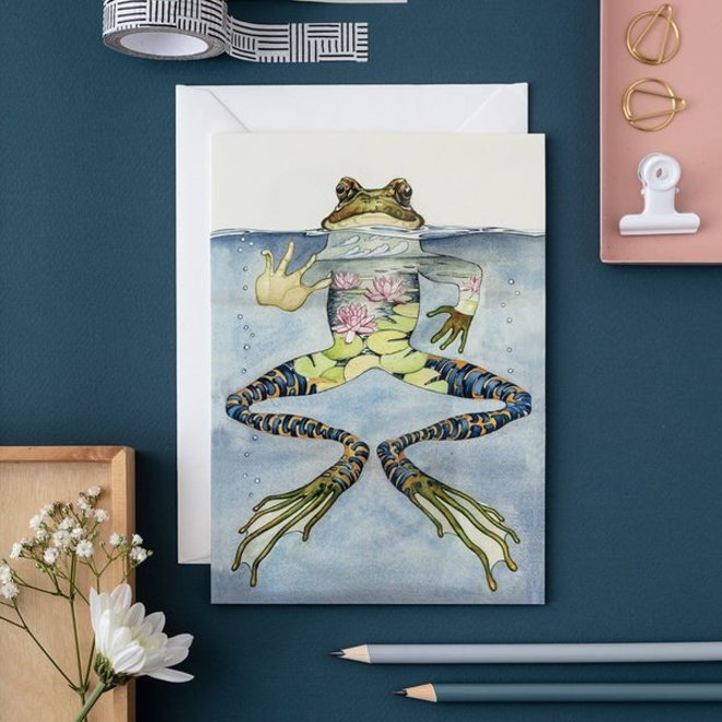 Watercolor Frog Greeting Card