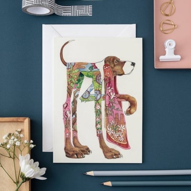 Watercolor Hound Greeting  Card
