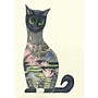 Watercolor Black Cat Greeting Card