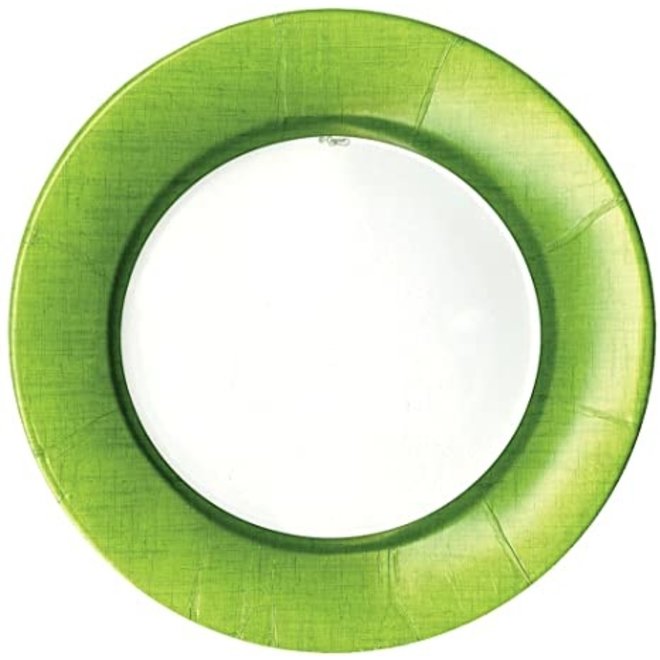 Moss Green 'Linen' Paper Plate - Dessert / Salad