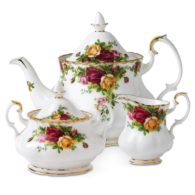 Old Country Roses Teapot, Cream & Sugar Set