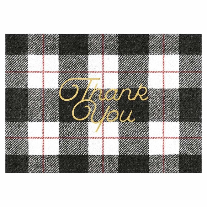 Plaid Check Foil Thank You Notes