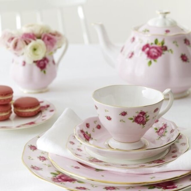 New Country Roses Pink Teacup & Saucer