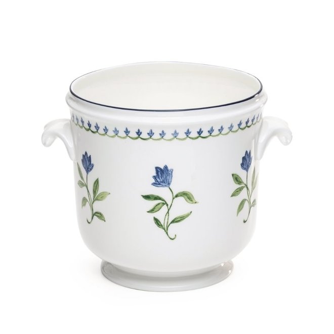 Nina Campbell Marguerite Blue Handled Cachepot