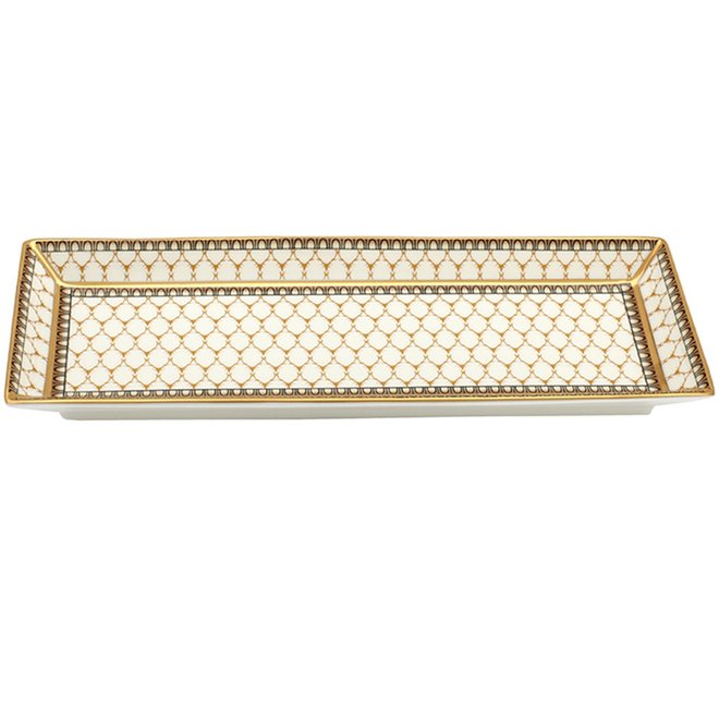 Ivory Antler Trellis Rectangular Tray