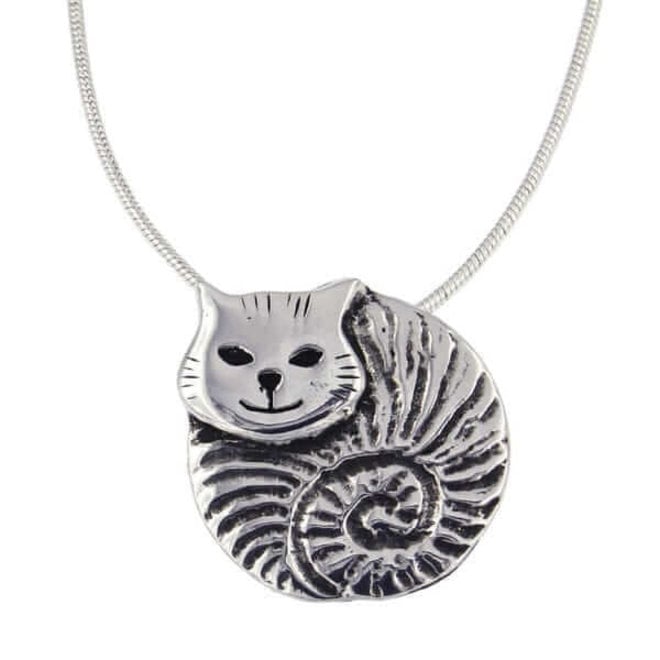 St. Justin Fat Cat Pendant on Snake Chain