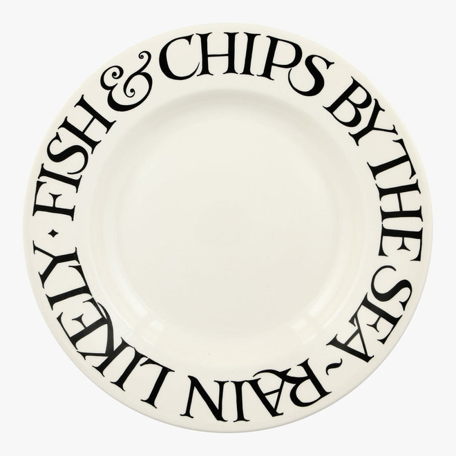 Black Toast Fish & Chips 10.5" Plate