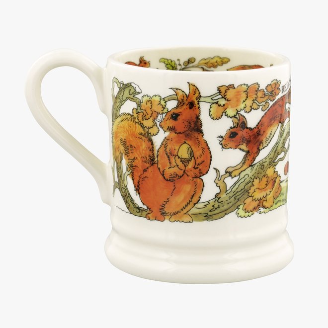 In the Woods Green Woodpecker & Red Squirrel 1/2 Pint Mug
