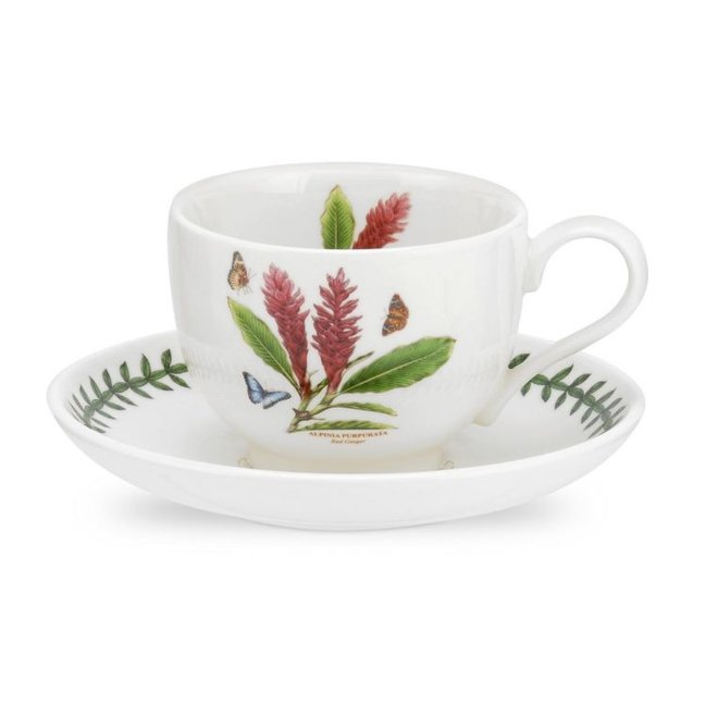 Exotic Botanic Garden Teacup & Saucer, Red Ginger