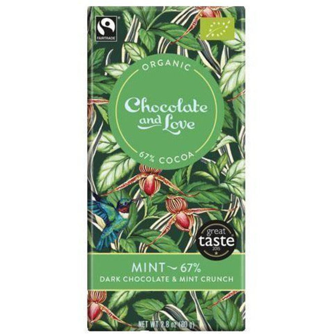 Chocolate & Love Organic Dark Chocolate & Mint Bar
