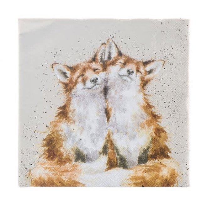 Contentment Foxes Paper Luncheon Napkins