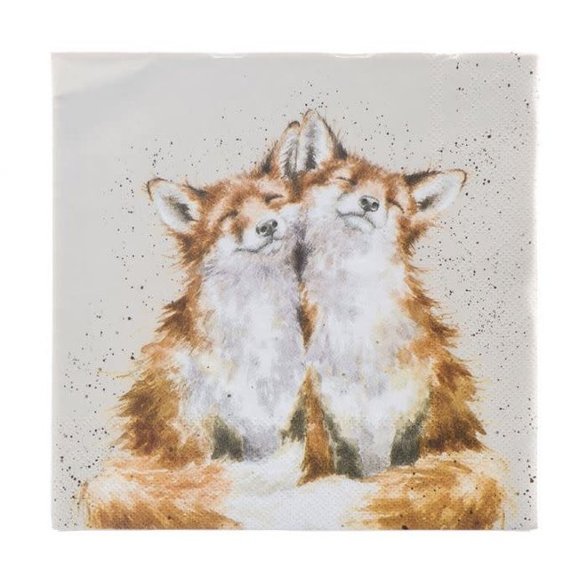 'Contentment Foxes' Luncheon Napkins