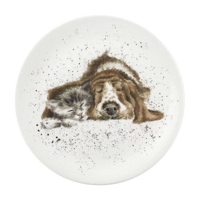 'Dog & Catnap' Basset Hound & Cat Coupe Plate