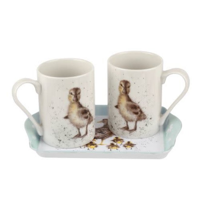 'Lovely Mum' Ducks Mugs & Tray Set