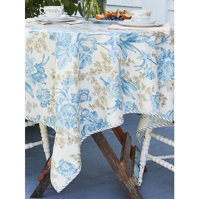 Grace Ecru Oilcloth Tablecloth, 52" x 52"