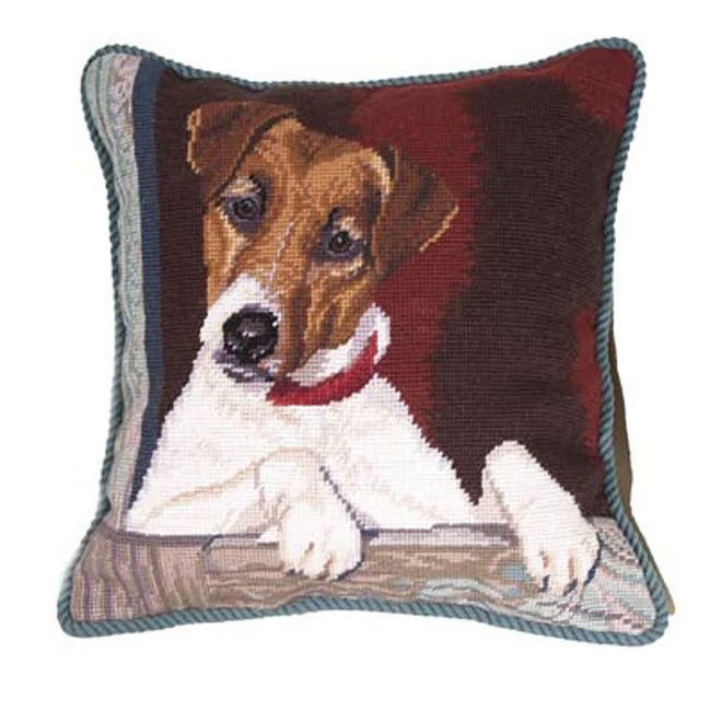 Jack Russel Large Needlepoint Pillow