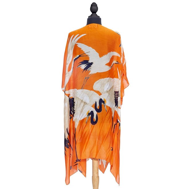 Tangerine Heron Long Kimono