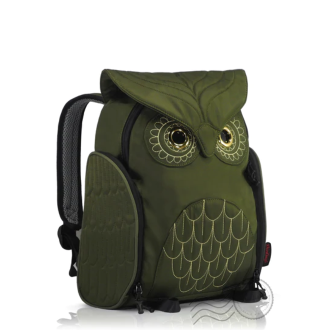 Owl Backpack in Olive, Medium