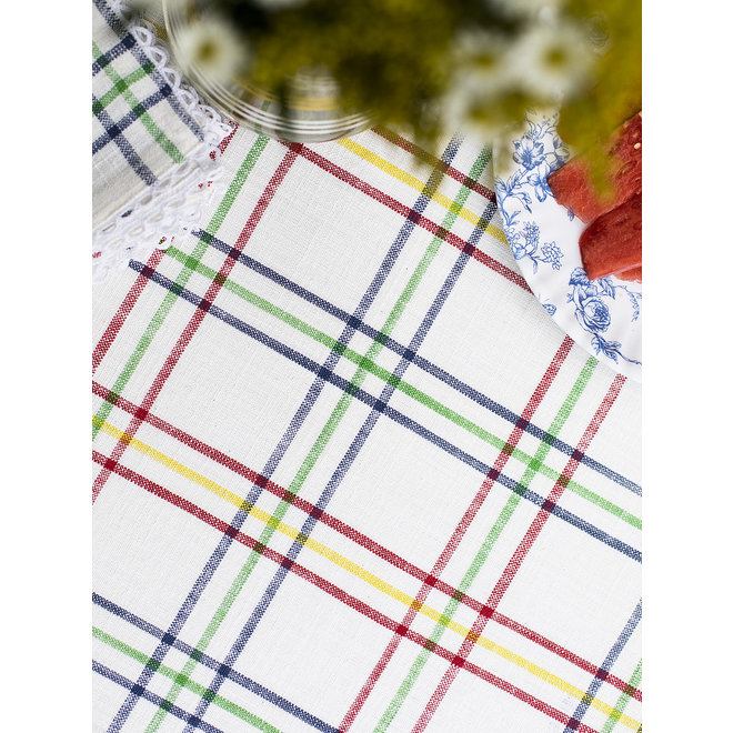 Summer Plaid Square Tablecloth, 54" x 54"