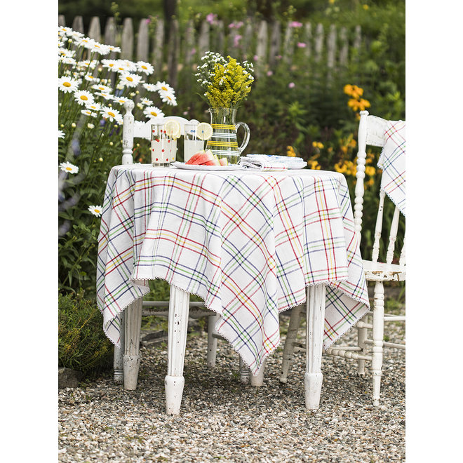 Summer Plaid Square Tablecloth, 54" x 54"