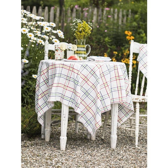 Summer Plaid Square Tablecloth