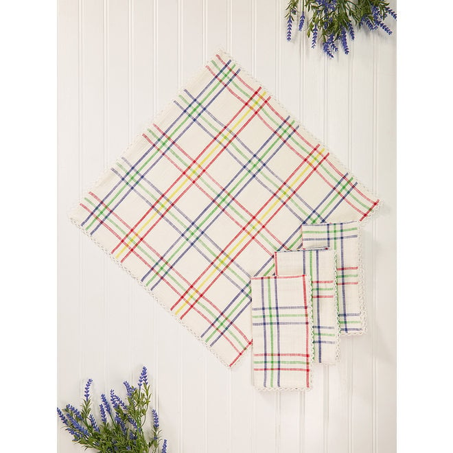 Summer Plaid Napkins - Set of 4