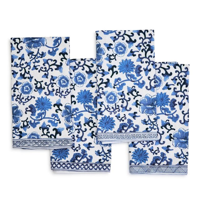 Chinoiserie Blue & White Cotton Napkin Set