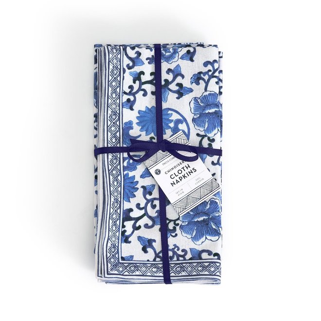 Chinoiserie Blue & White Cotton Napkin Set