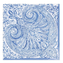 Paisley Medallion Blue Paper Cocktail Napkins