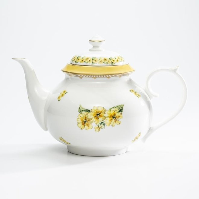 Castle of Mey Shell Garden Floral Primula Yellow Teapot