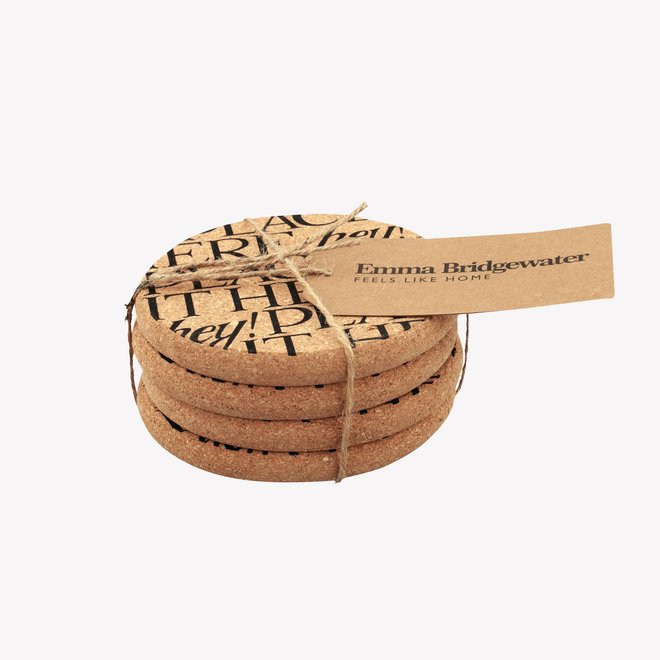 Black Toast Cork Coasters