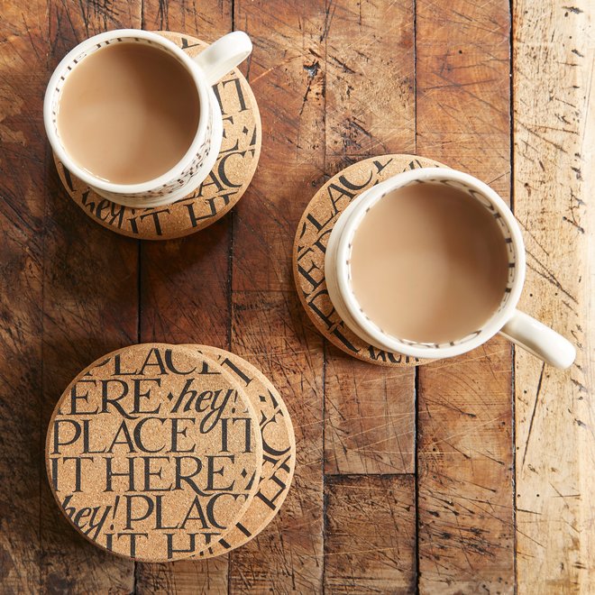 Black Toast Cork Coasters