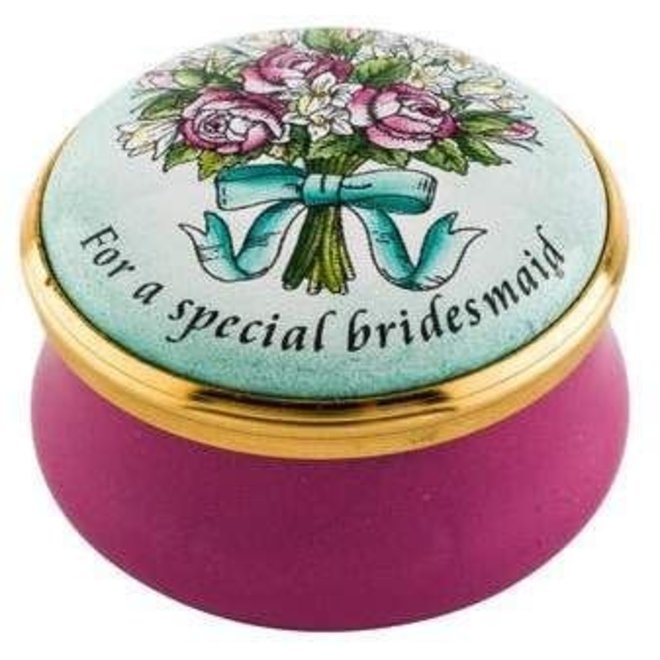 For a Special Bridesmaid Enamel Trinket Box